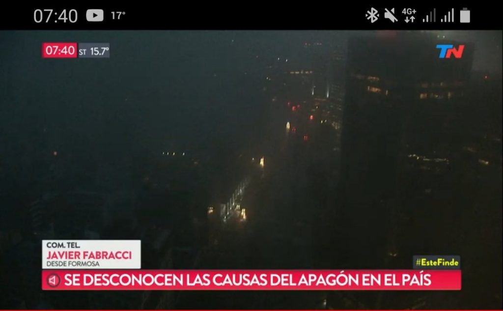 Un apagón generalizado deja sin luz a toda Argentina y Uruguay